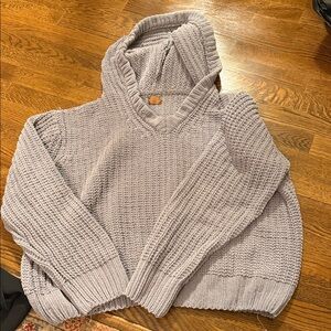 Cozy Knit Hooded Sweater in Light Lavender